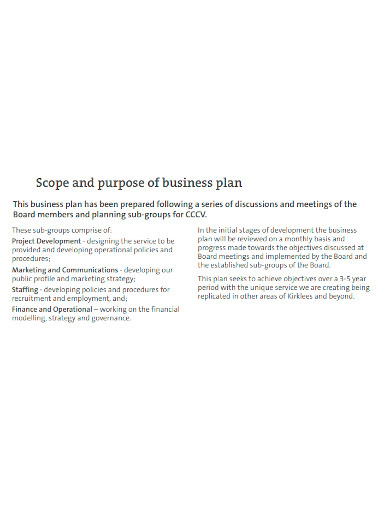 standard co operative business plan