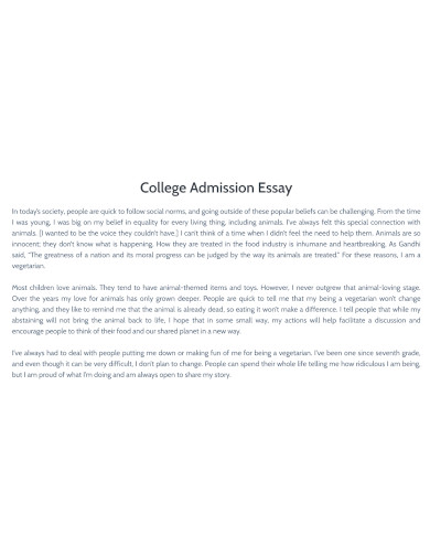 standard college admissions essay