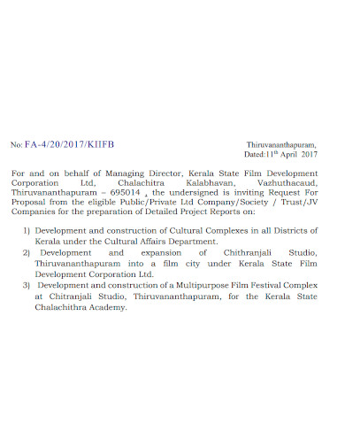 standard film investment proposal