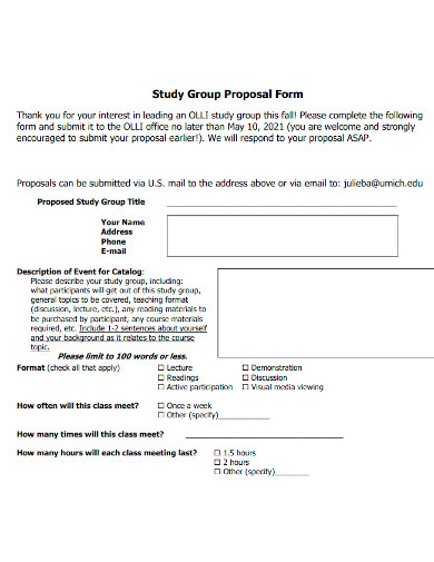 study group proposal form