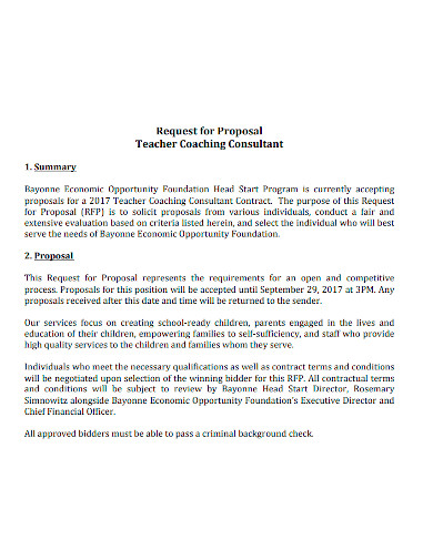 teacher coaching proposal