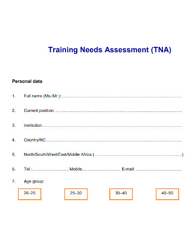 training needs group assessment form