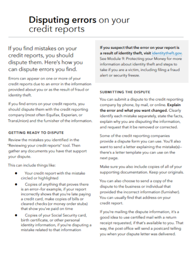 transunion disputing errors credit report