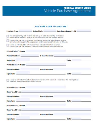 vehicle credit purchase agreement form
