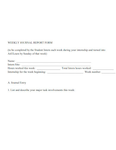 weekly journal report form