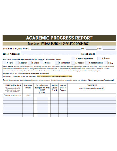 FREE 10 Academic Progress Report Samples In PDF
