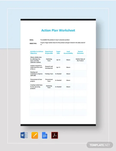 action plan work sheet template