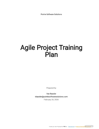 agile project training plan template