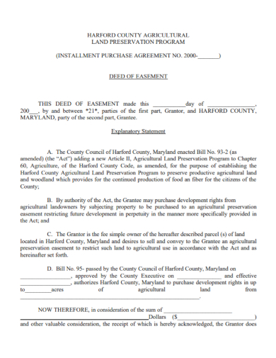 agricultural land easement purchase agreement