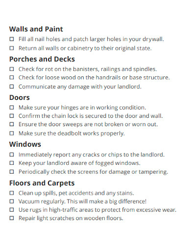 apartment maintenance checklist