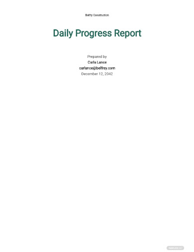 building construction daily progress report