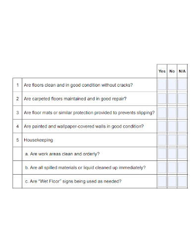 building inspection checklist format