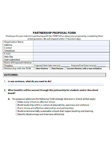 business partnership proposal form