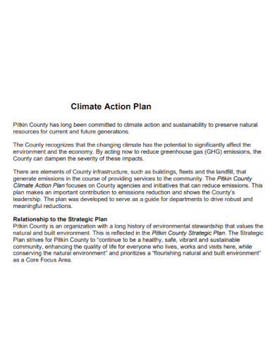 climate action strategic plan