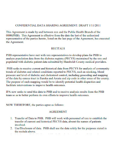 confidential data sharing agreement