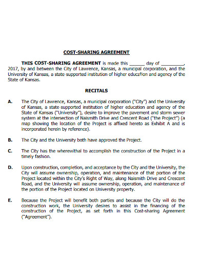 cost sharing agreement