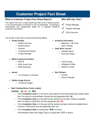 customer project fact sheets