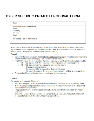 cyber security project proposal form