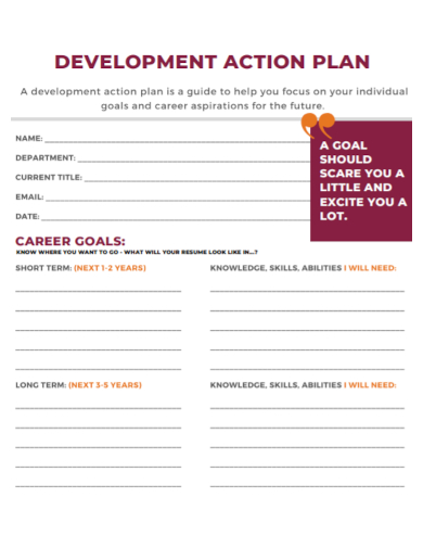 development goals action plan