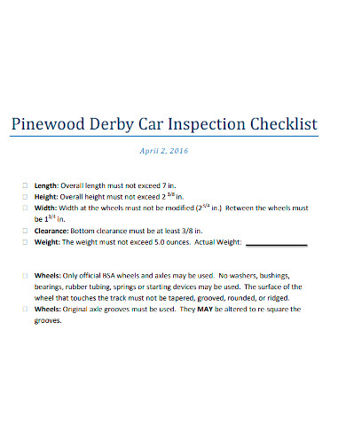editable car inspection checklist