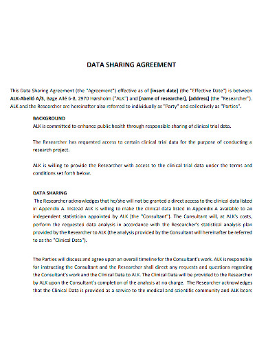 editable data sharing agreement
