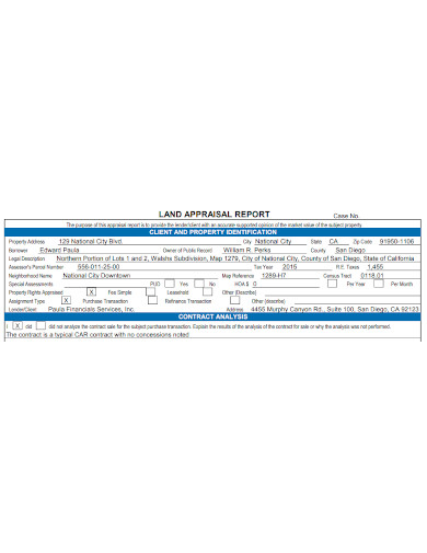 editable land appraisal report