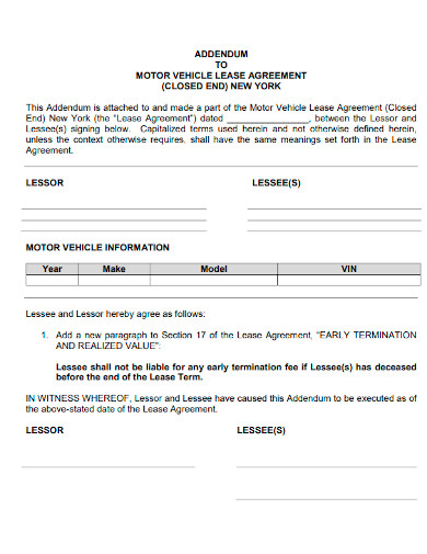 editable motor vehicle lease agreement