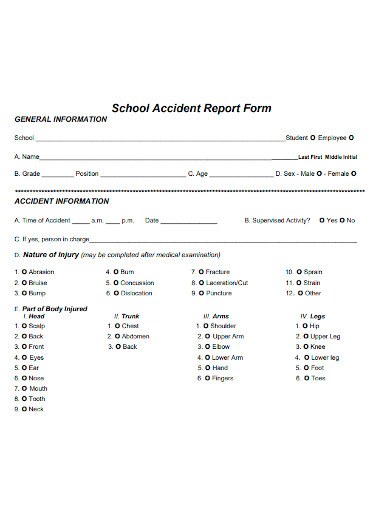 editable school accident report form