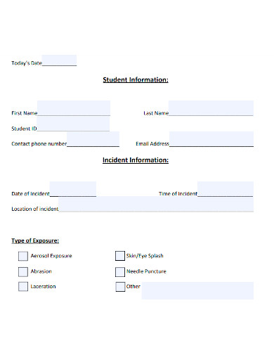 editable student incident report form