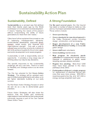 company sustainability action plan