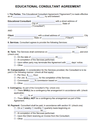 educational consultant agreement