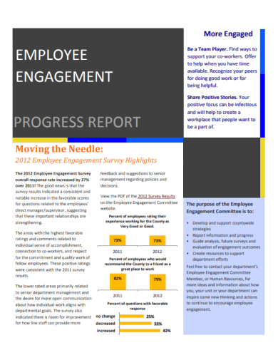 employee engagement progress report