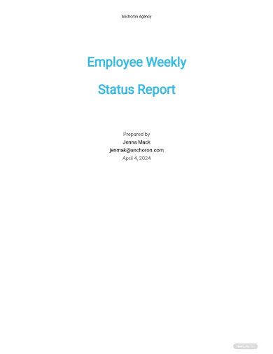 employee weekly status report template