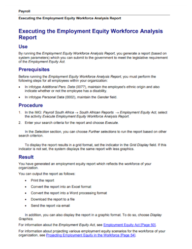 employment payroll analysis report