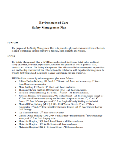 environment safety management plan