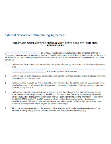 external researcher data sharing agreement