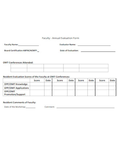 faculty annual evaluation form
