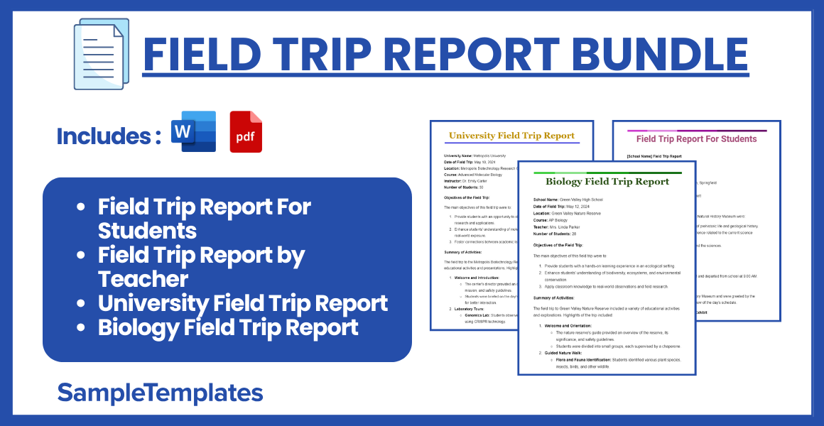 field trip report bundle