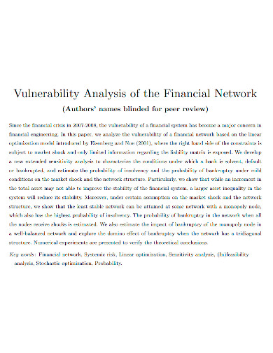 financial network vulnerability analysis