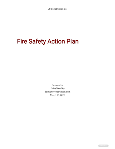 fire safety plan for construction site template
