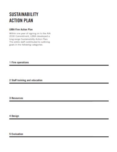 firm sustainability action plan