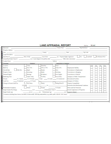 formal land appraisal report