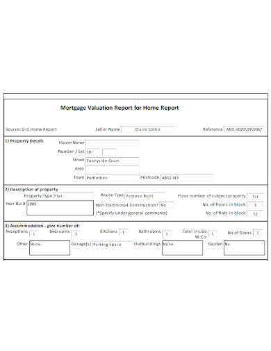 general mortgage valuation reports
