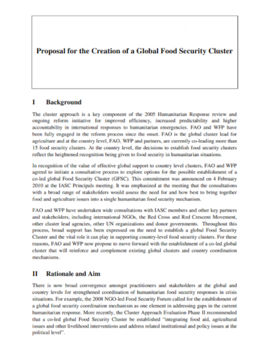 global food security proposal