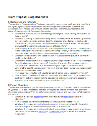 grant proposal budget narrative