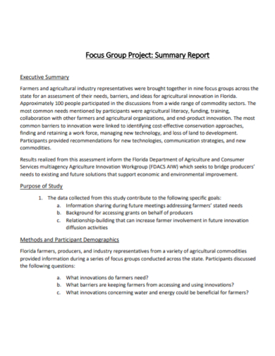 group project summary report