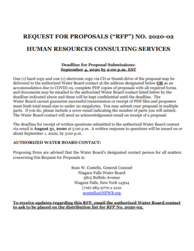 hr consulting services request for proposal