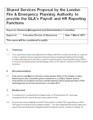 hr reporting payroll services proposal