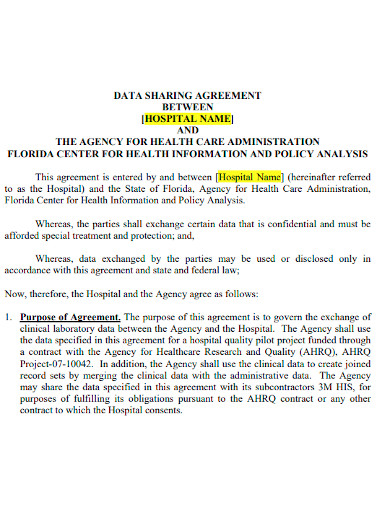 health agency data sharing agreement