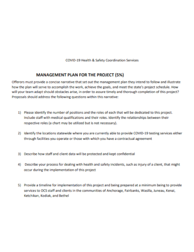 health and safety coordination management plan